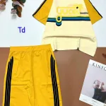 Đồ bộ quần lửng áo tay ngắn cổ tròn in hình cây dừa