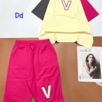 Đồ bộ quần lửng áo tay ngắn cổ tròn thuê chữ V