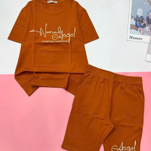 Đồ bộ quần lửng áo tay ngắn in chữ Angle