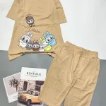 Đồ bộ quần lửng áo tay ngắn in chữ LABUBU