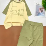 Đồ bộ quần lửng áo tay ngắn in chữ love of my life
