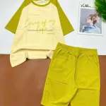 Đồ bộ quần lửng áo tay ngắn in chữ love of my life