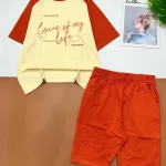 Đồ bộ quần lửng áo tay ngắn in chữ love of my life