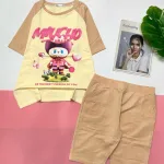 Đồ bộ quần lửng  áo tay ngắn in chữ miucho