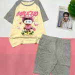 Đồ bộ quần lửng  áo tay ngắn in chữ miucho