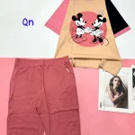 Đồ bộ quần lửng  áo tay ngắn in hình 2 chú chuột