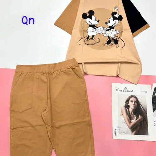 Đồ bộ quần lửng  áo tay ngắn in hình 2 chú chuột