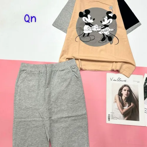 Đồ bộ quần lửng  áo tay ngắn in hình 2 chú chuột