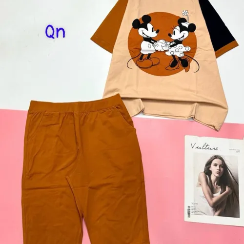 Đồ bộ quần lửng  áo tay ngắn in hình 2 chú chuột