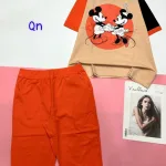 Đồ bộ quần lửng  áo tay ngắn in hình 2 chú chuột