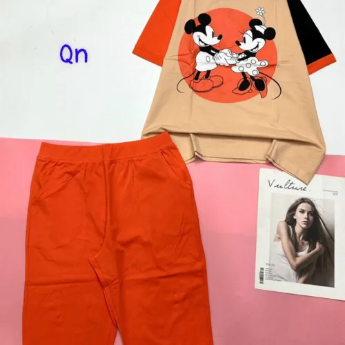 Đồ bộ quần lửng  áo tay ngắn in hình 2 chú chuột