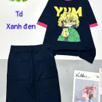 Đồ bộ quần lửng  áo tay ngắn in hình bé tóc rối