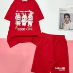 Đồ bộ quần lửng áo tay ngắn in LABUBU