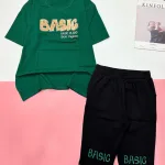 Đồ bộ quần lửng áo tay ngắn in nhiều BASIC