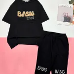 Đồ bộ quần lửng áo tay ngắn in nhiều BASIC