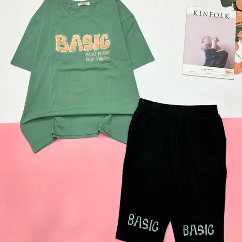 Đồ bộ quần lửng áo tay ngắn in nhiều BASIC