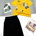 Đồ bộ quần lửng áo tay ngắn in nhiều chú thỏ
