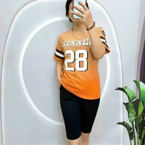 Đồ bộ quần lửng áo tay ngắn in số 28