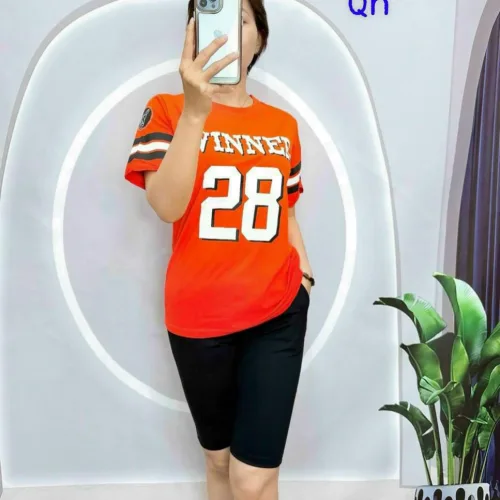 Đồ bộ quần lửng áo tay ngắn in số 28