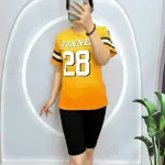 Đồ bộ quần lửng áo tay ngắn in số 28