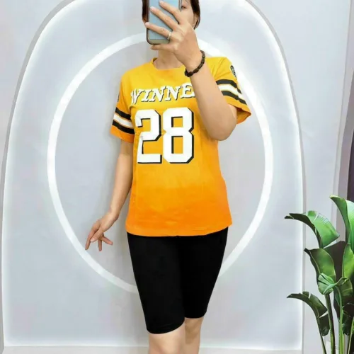 Đồ bộ quần lửng áo tay ngắn in số 28