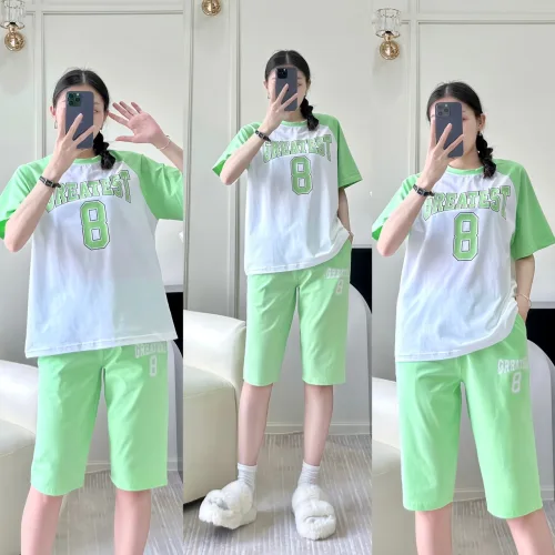 Đồ bộ quần lửng  áo tay ngắn in số 8