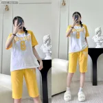 Đồ bộ quần lửng  áo tay ngắn in số 8