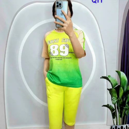 Đồ bộ quần lửng  áo tay ngắn in số 89