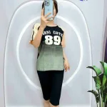 Đồ bộ quần lửng  áo tay ngắn in số 89