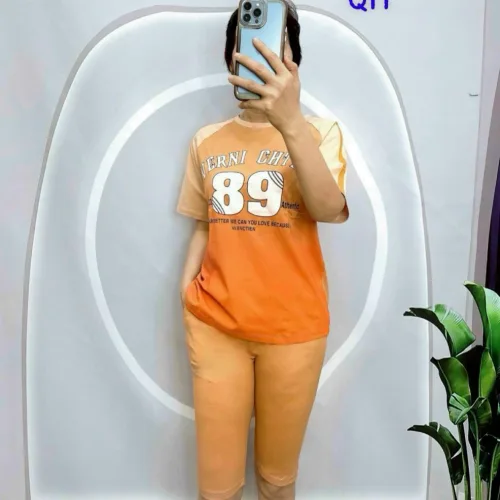 Đồ bộ quần lửng  áo tay ngắn in số 89