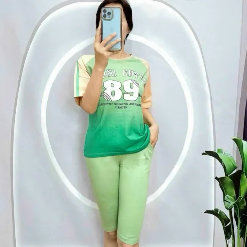 Đồ bộ quần lửng  áo tay ngắn in số 89