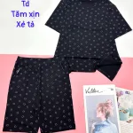 Đồ bộ quần lửng áo tay ngắn tăm xịn xẻ tà