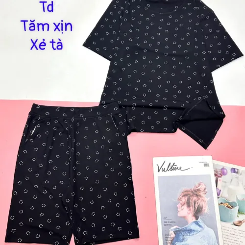 Đồ bộ quần lửng áo tay ngắn tăm xịn xẻ tà