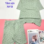 Đồ bộ quần lửng áo tay ngắn tăm xịn xẻ tà