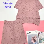 Đồ bộ quần lửng áo tay ngắn tăm xịn xẻ tà