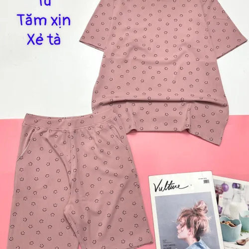 Đồ bộ quần lửng áo tay ngắn tăm xịn xẻ tà