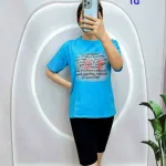 Đồ bộ quần lửng đen áo tay ngắn chữ Love