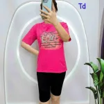 Đồ bộ quần lửng đen áo tay ngắn chữ Love