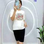 Đồ bộ quần lửng đen áo tay ngắn chữ Love