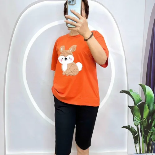 Đồ bộ quần lửng đen áo tay ngắn in hình con sóc