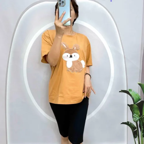 Đồ bộ quần lửng đen áo tay ngắn in hình con sóc