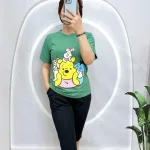Đồ bộ quần lửng đen áo tay ngắn in hình nhiều gấu