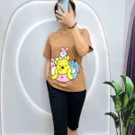 Đồ bộ quần lửng đen áo tay ngắn in hình nhiều gấu
