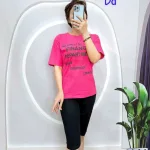 Đồ bộ quần lửng đen áo tay ngắn in nhiều chữ