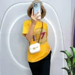 Đồ bộ quần lửng đen áo tay ngắn in số 197