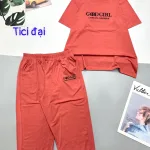 Đồ bộ quần lửng màu trơn áo tay ngắn in chữ GOOD GIRL