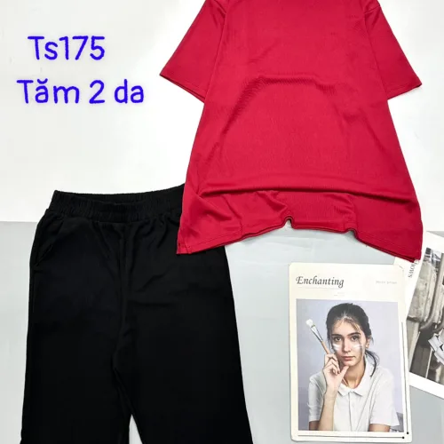 Đồ bộ quần lửng quần đen áo thun trơn