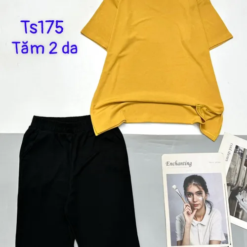 Đồ bộ quần lửng quần đen áo thun trơn