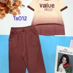 Đồ bộ quần ngố  áo tay ngắn loang in chữ Value