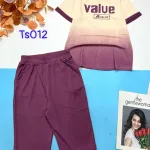 Đồ bộ quần ngố  áo tay ngắn loang in chữ Value